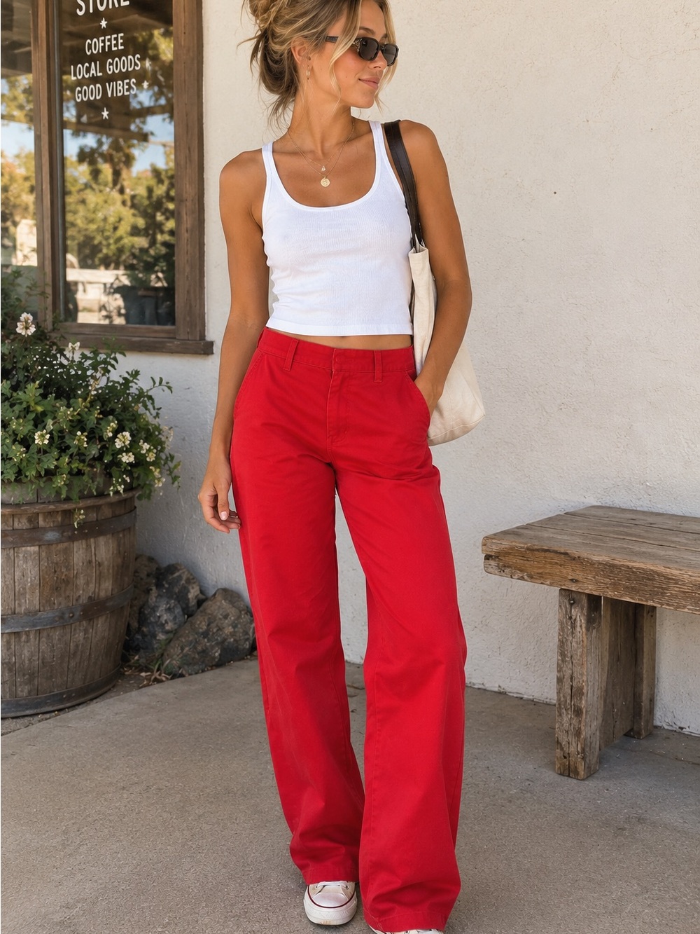 Dickies Red Straight Leg Pants Womens Size 7 Y2K Workwear